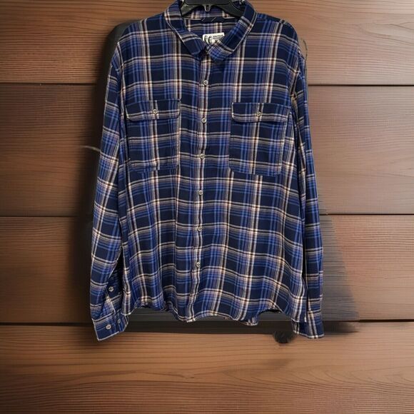 Marmot Mountain Works XXL Lightweight Flannel Button Up Shirt Blue Check Plaid - Picture 1 of 7